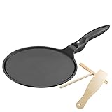 WMF Devil Crepe Pfanne Induktion 27 cm, Pfannkuchenpfanne mit Teigverteiler und Holzschaufel, Aluguss beschichtet