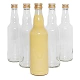 SHD Handels GmbH 6x 0,5 l Glasflaschen im Set – 6 leere Flaschen mit Schraubverschluss zum selbst befüllen mit Schnaps, Saft, Milch, Essig, Öl, Bier, Likör uvm. – wiederverwendbar & ohne Plastik