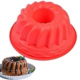 Hpamba Gugelhupfform Savarin Kuchenform Ring Box Mini Gugelhupfform aus Silikon Traditionelle Form mit Antihaftbeschichtung für leckere Kuchen, Desserts, Schokolade, Pizza, Pudding