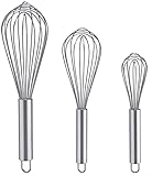 Schneebesen Set, 3-Pack Schneebesen zum Mixen, Schlagen, Schlagen und Rühren, Verbesserte Version Wire Rührbesen Set, 8'+10'+12'