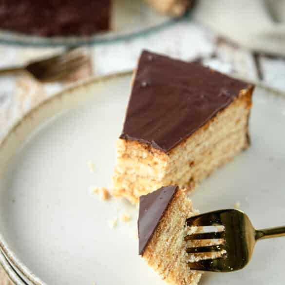 Baumkuchen mit Gabel