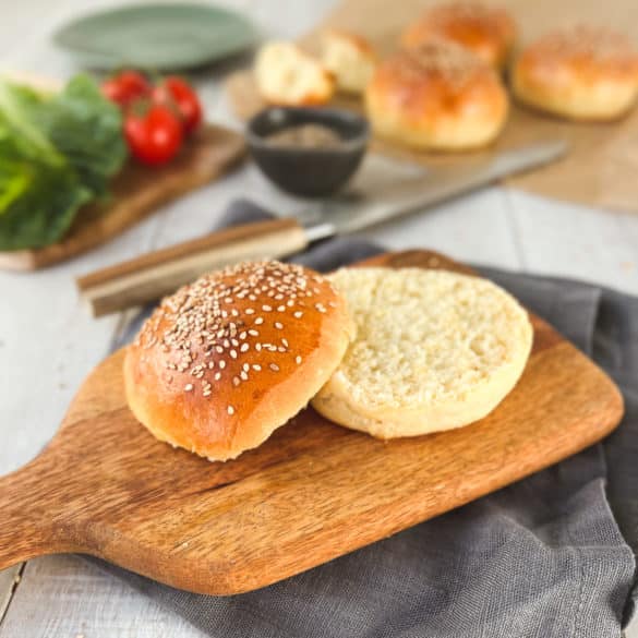 Brioche Burger Buns aufgeschnitten