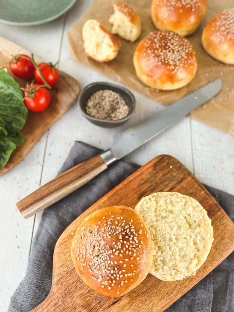 Brioche Burger Buns von oben