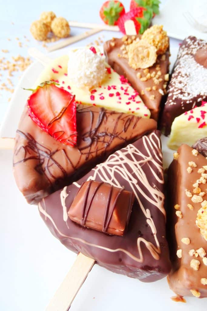 Cheesecake Sticks mit verschiedener Schokolade