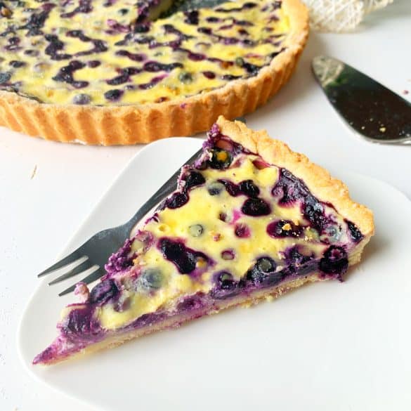 Finnischer Blaubeerkuchen mit Quark