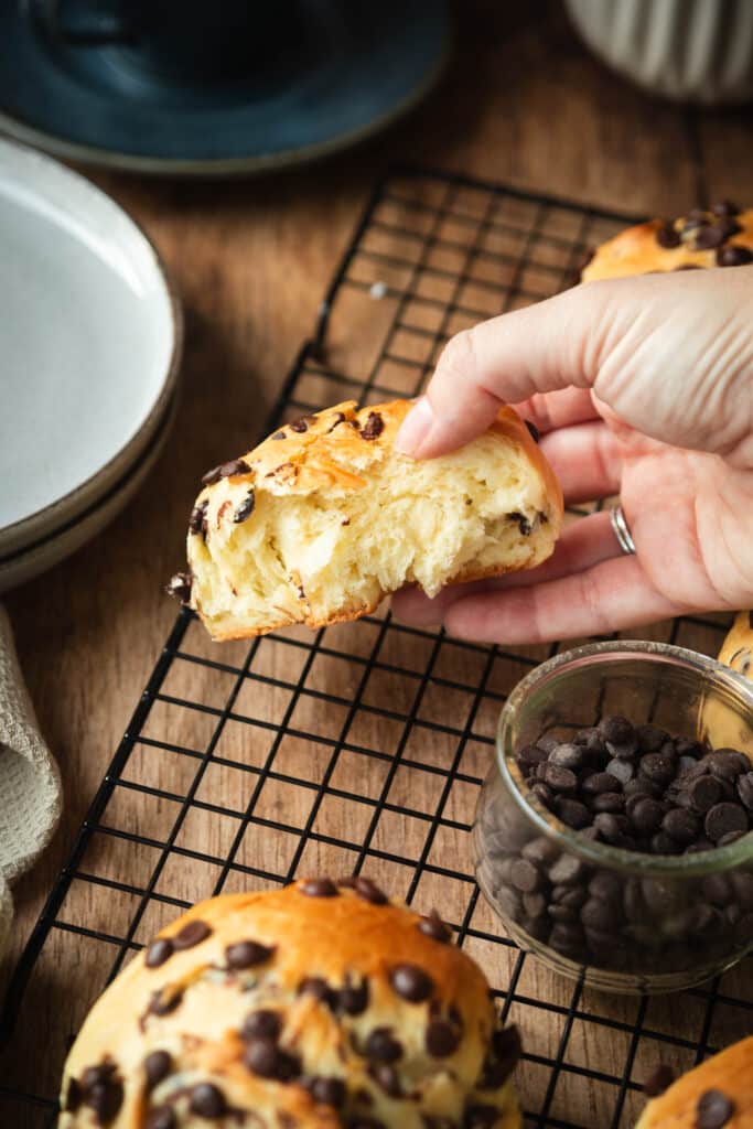 Schokobrötchen angebrochen