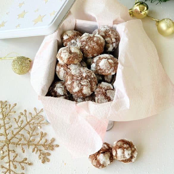 Crinkle Cookies mit Puderzucker