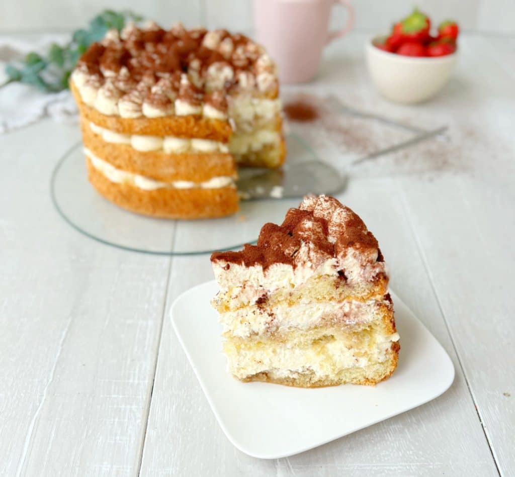 Tiramisu-Torte als Stück