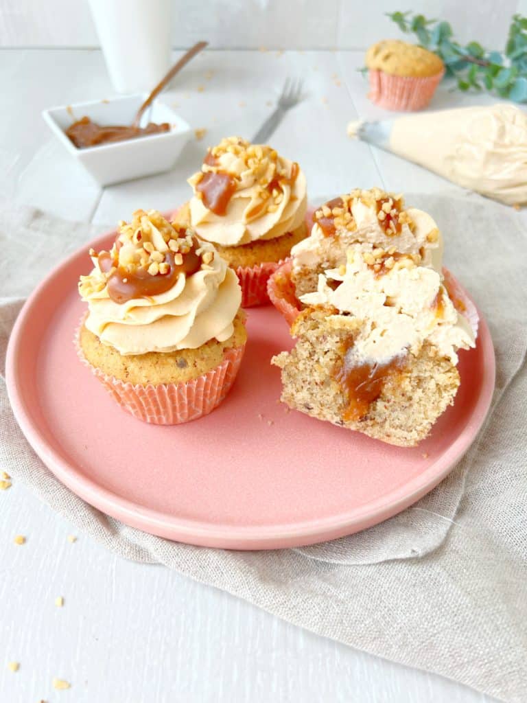 Nuss-Cupcakes von innen