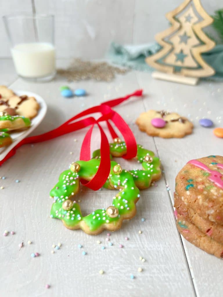 Butterplätzchen als Weihnachtskranz