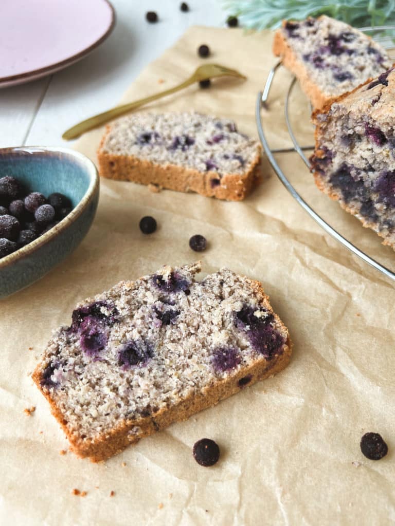 Gesunder Blaubeerkuchen Stück