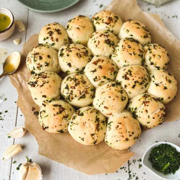 Knoblauchbrot als Bubble Bread