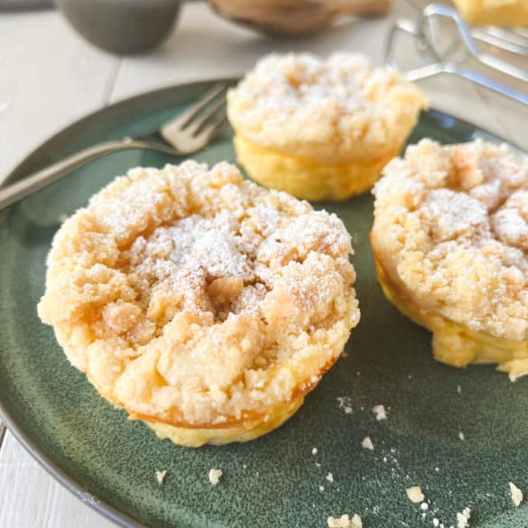 Käsekuchen Muffins mit Streusel