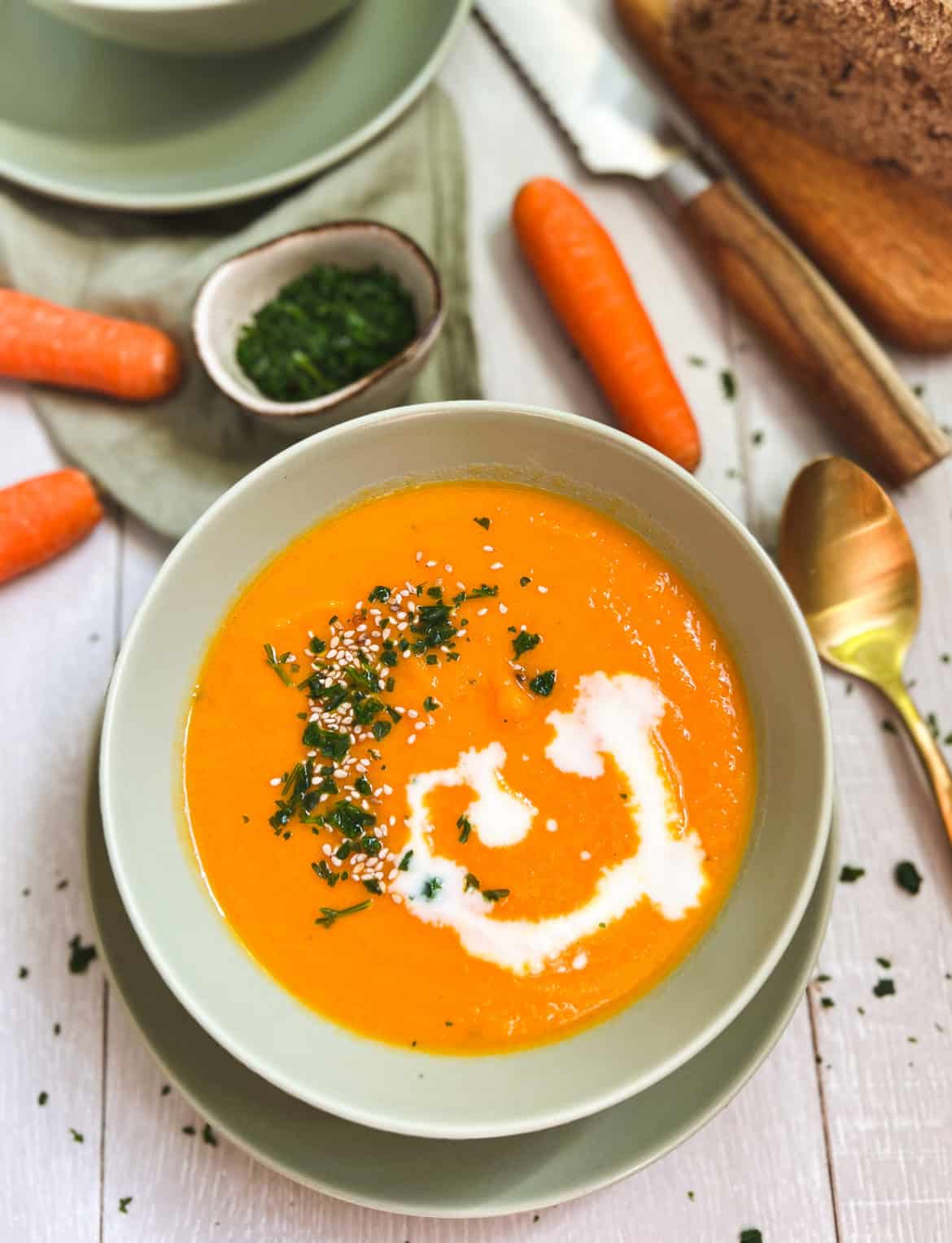Karottensuppe: mit Süßkartoffeln und Orange! - Sheepysbakery