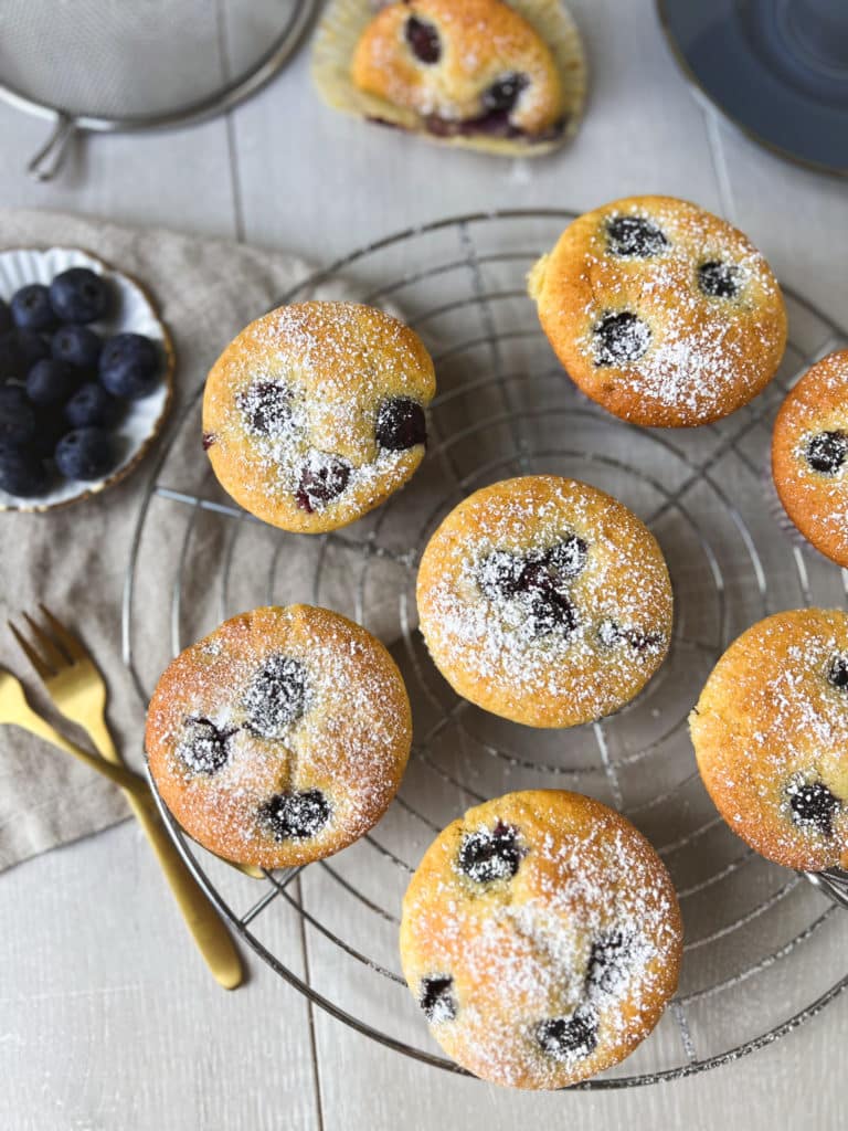 Blaubeermuffins von oben