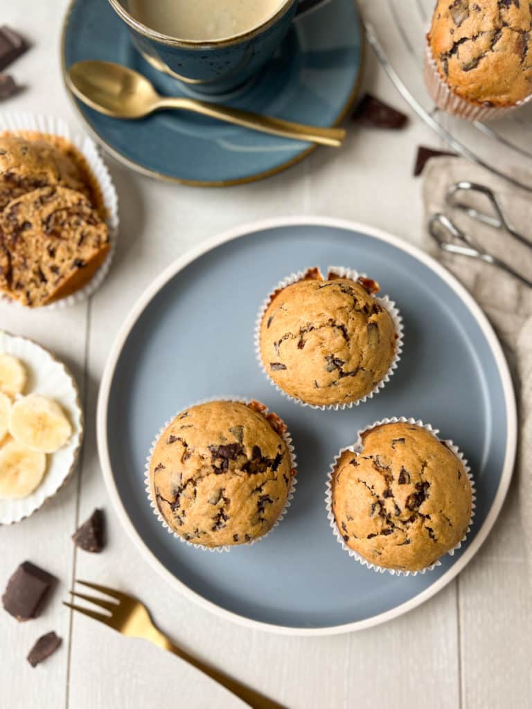 Schoko-Bananen-Muffins von oben