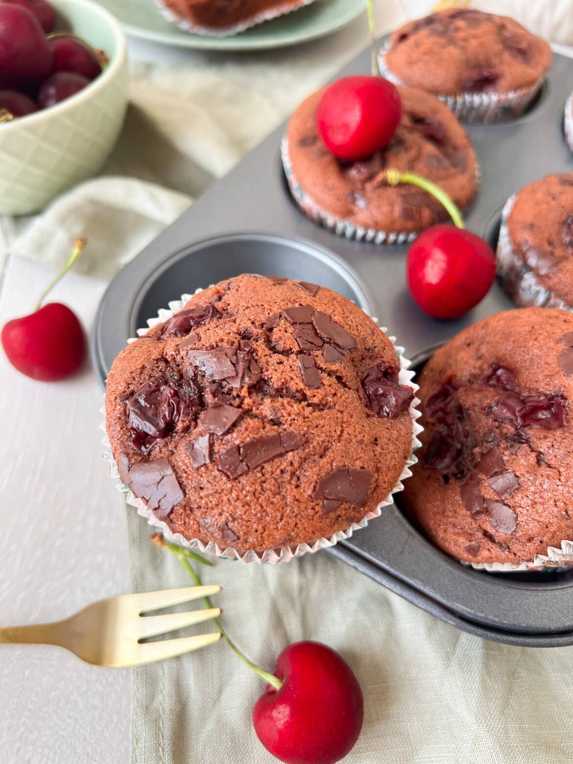 Schoko-Kirsch-Muffins - Sheepysbakery