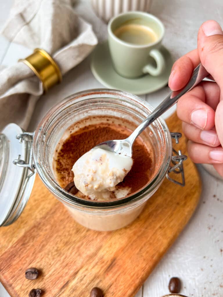 Overnight Oats auf Löffel