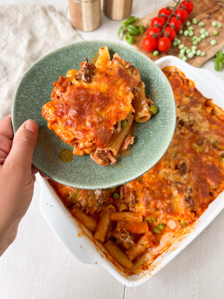 Rigatoni al Forno auf Teller