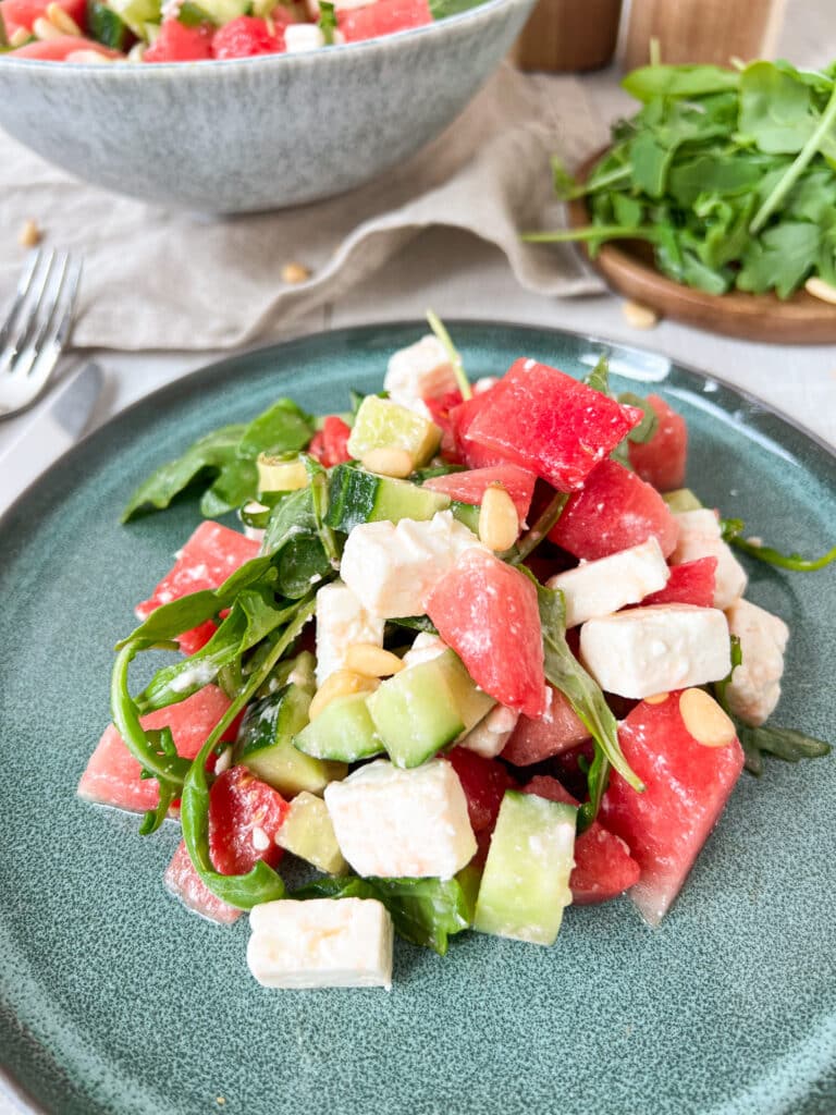 Wassermelone Feta Salat nah