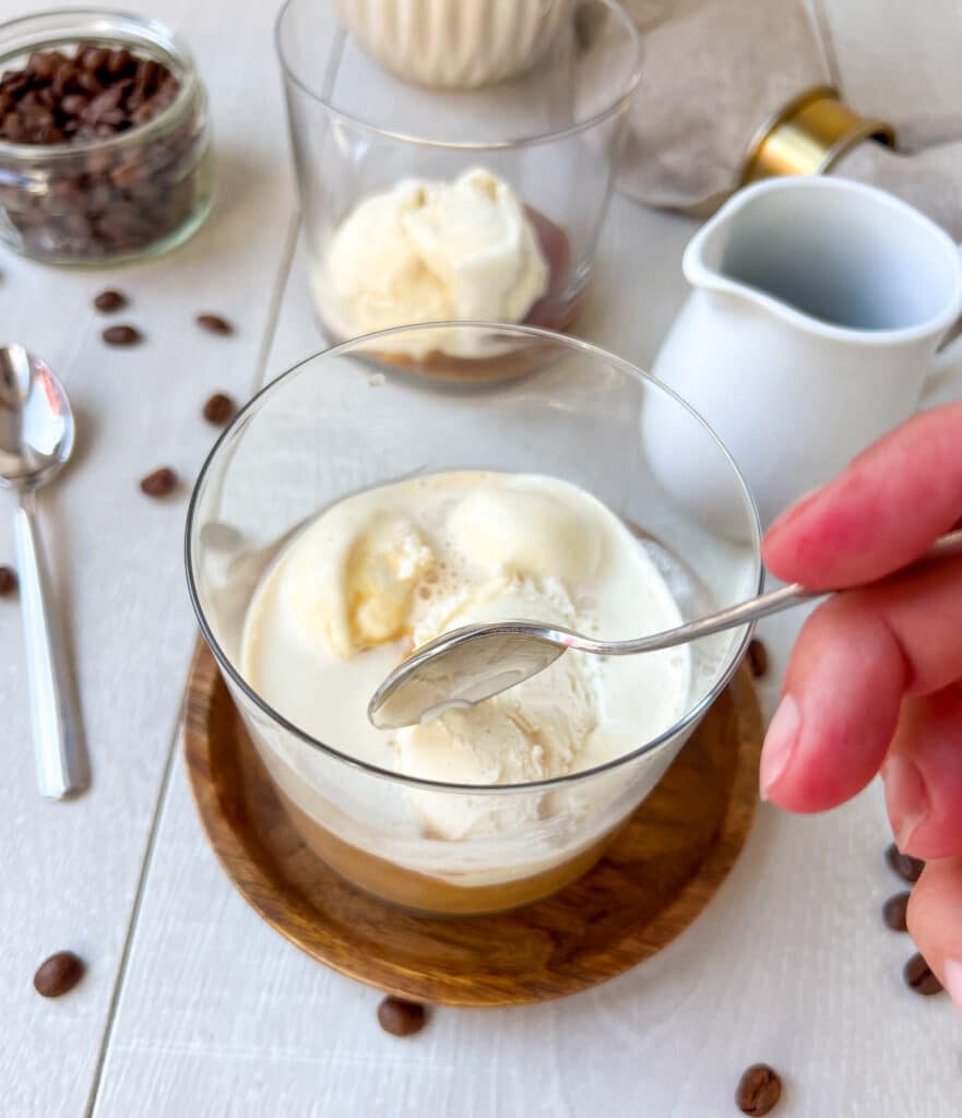 Affogato mit Löffel