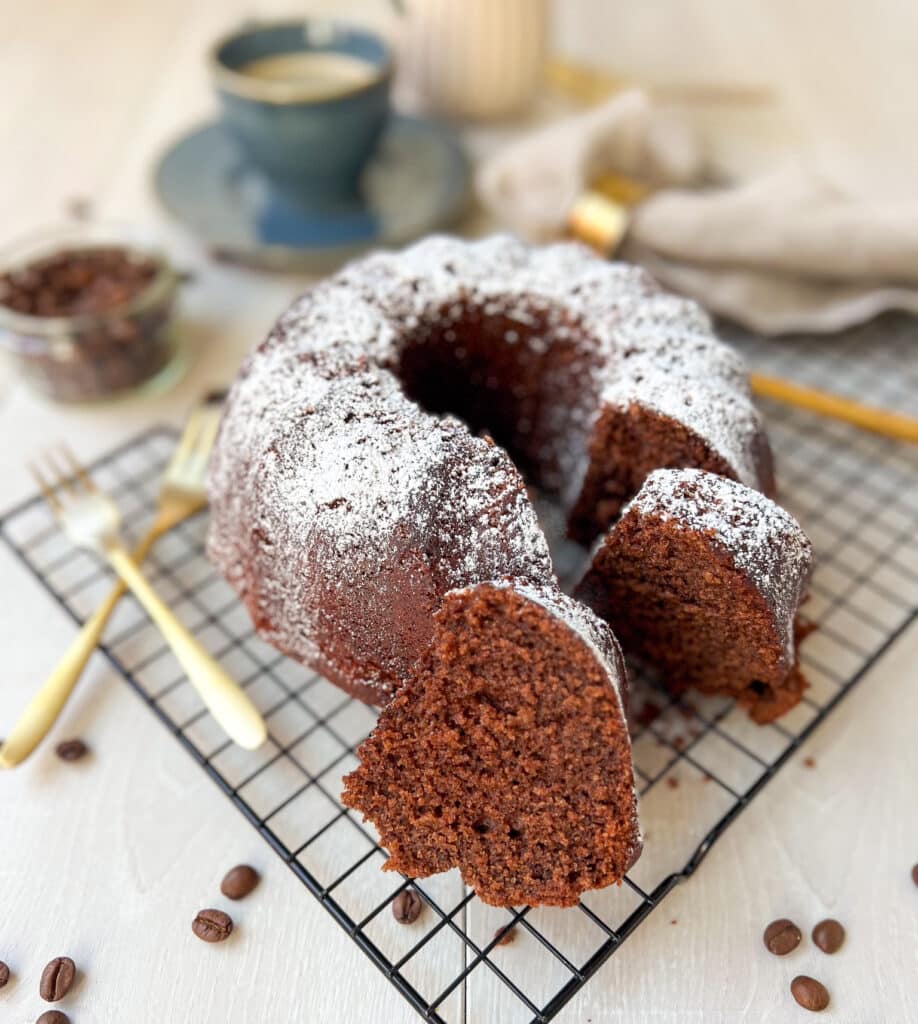 Kaffeekuchen angeschnitten