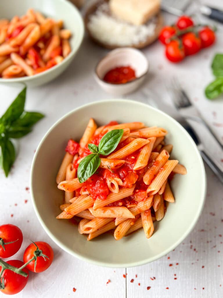 Penne arrabbiata mit Soße