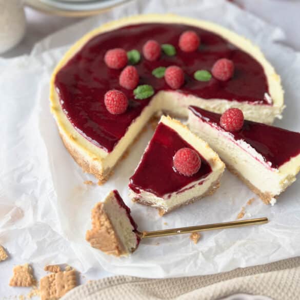 American Cheesecake mit Gabel