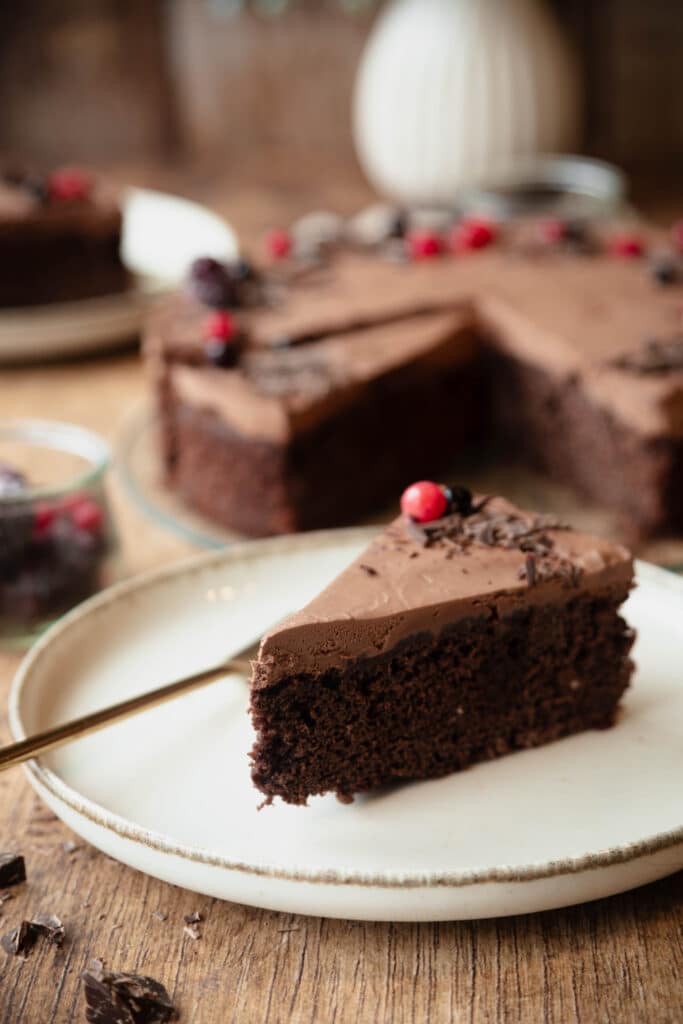 Veganer Schokokuchen Stück