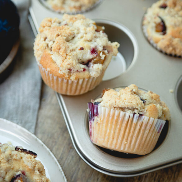 Zwetschgen Muffins von oben