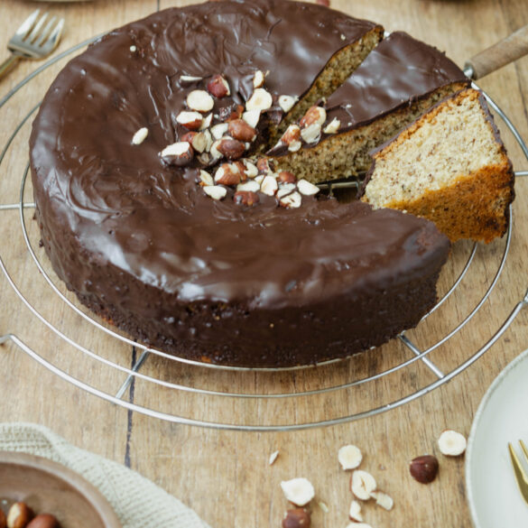 Nusskuchen ohne Mehl von oben