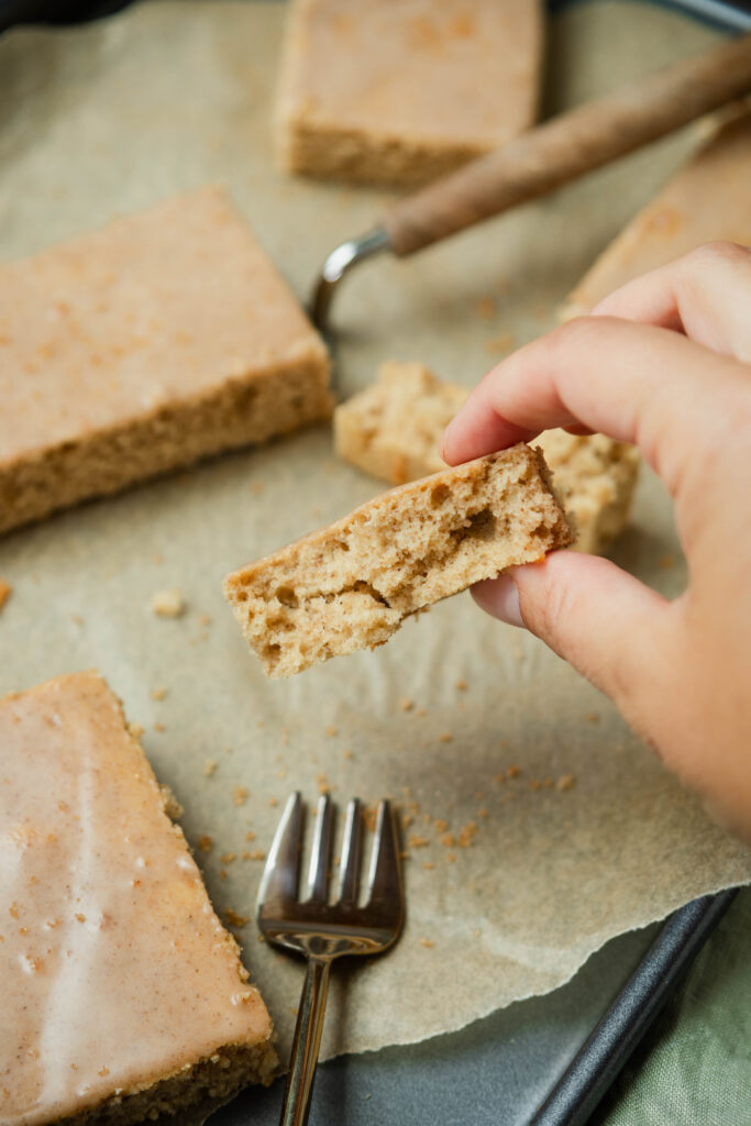 Zimtkuchen vom Blech von innen